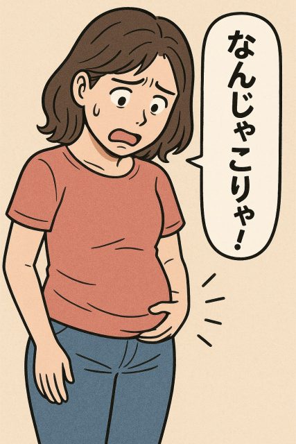 お腹ぽっこり