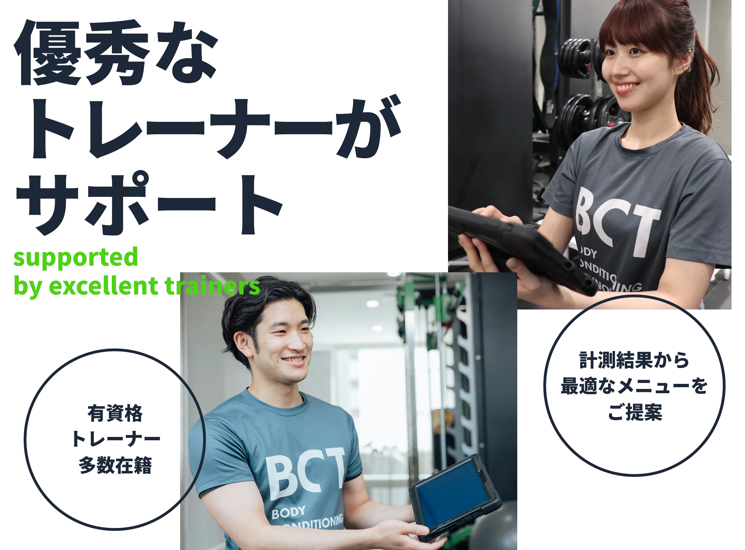 優秀なトレーナーがサポート